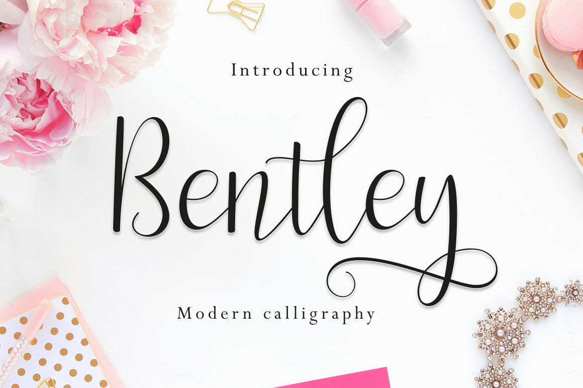 Bentley Script Typeface for Elegant Brand Identity Design